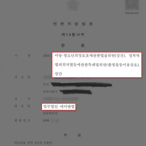 미성년자 강간 및 촬영물 협박 혐의, 이례적으로 집행유예 받은 사례